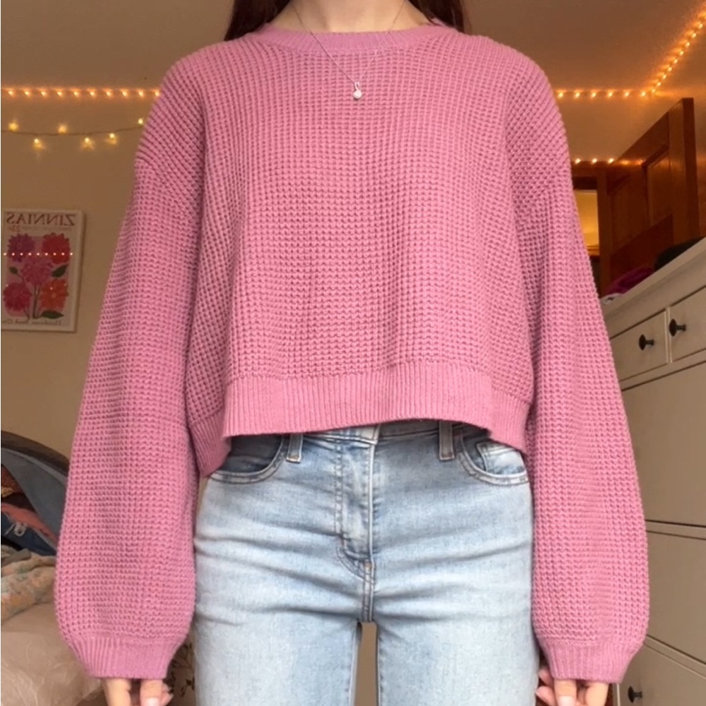 La Hearts Mauve Knit Sweater